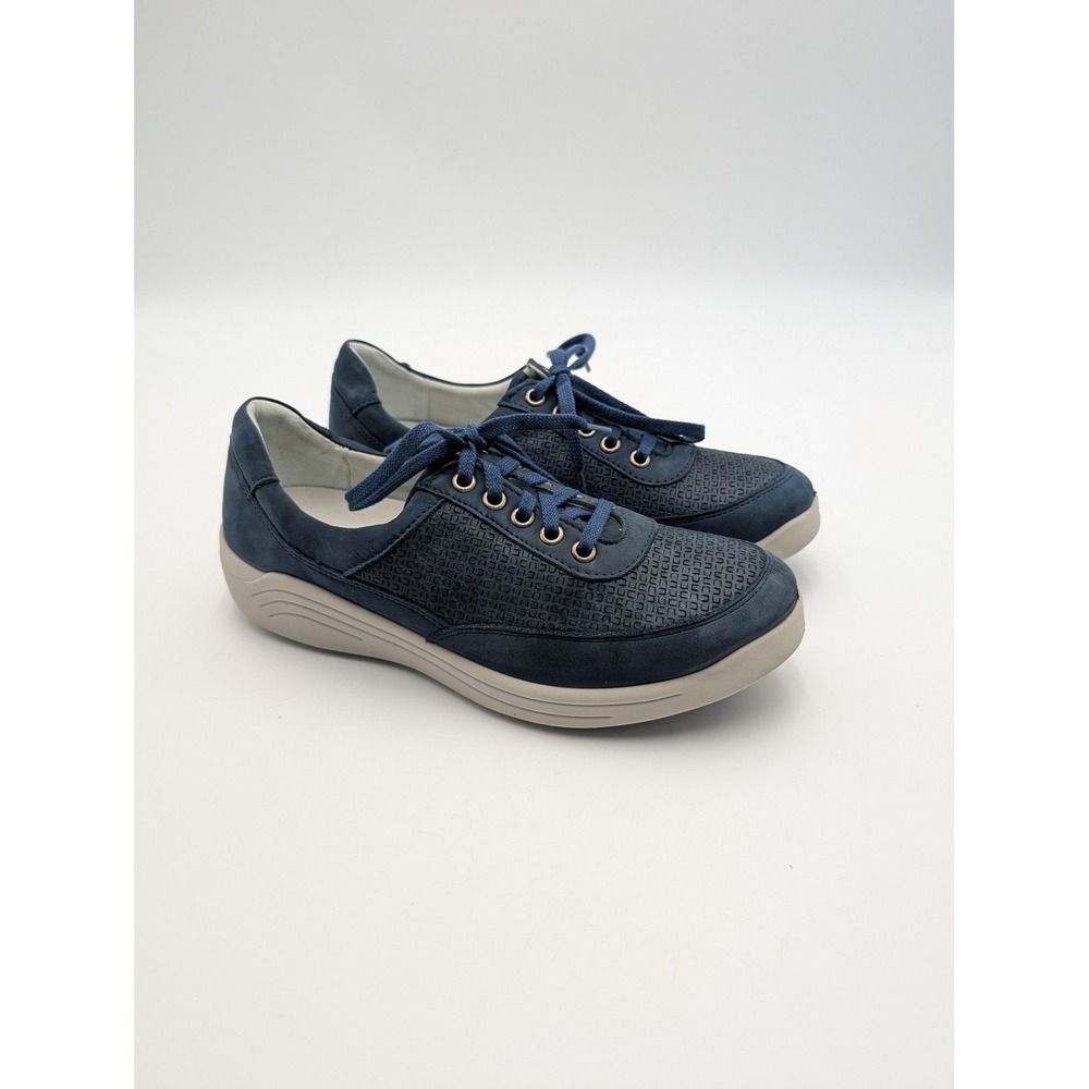 Romika Shoes Womens Size 6.5 Blue Leather Sneaker‎ Comfort Lace Up EU 37 New